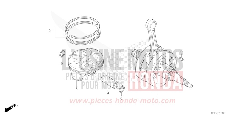 KURBELWELLE/KOLBEN von CRF150R "Big Wheels" EXTREME RED (R292) von 2022